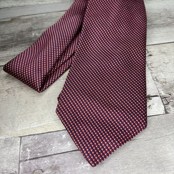 Brooks Brothers Basics Navy Blue Red Striped 100% Silk Necktie Made in USA - Picture 5 of 7